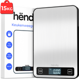 Hëndig - Keukenweegschaal - 1 gr tot 15 kg - Weegschaal Keuken Digitaal - Tarra Functie - Inc. Batterijen